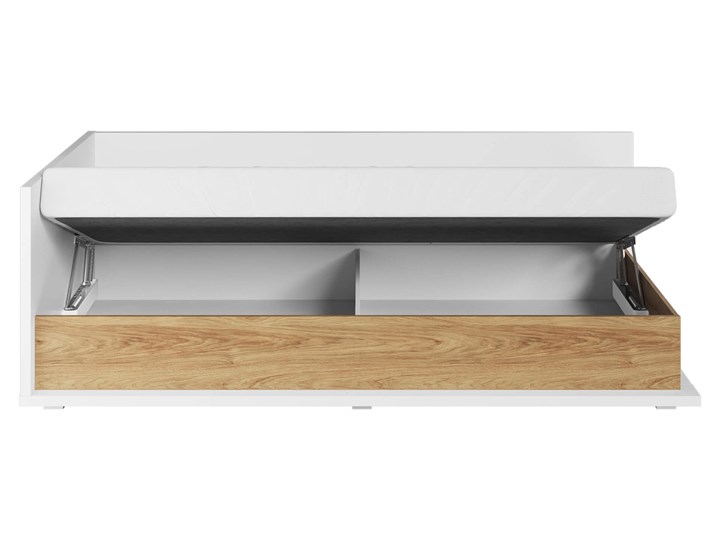 Łóżko z materacem SIMI MS-09 biały / hikora naturalna Drewno Neutralne Rozmiar materaca 90x200 cm
