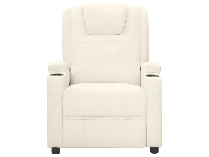 vidaXL Rozkładany fotel masujący, kremowy, sztuczna skóra Fotel rozkładany Tkanina Skóra ekologiczna Kategoria Fotele do salonu Szerokość 75 cm Tworzywo sztuczne Metal Pomieszczenie Salon