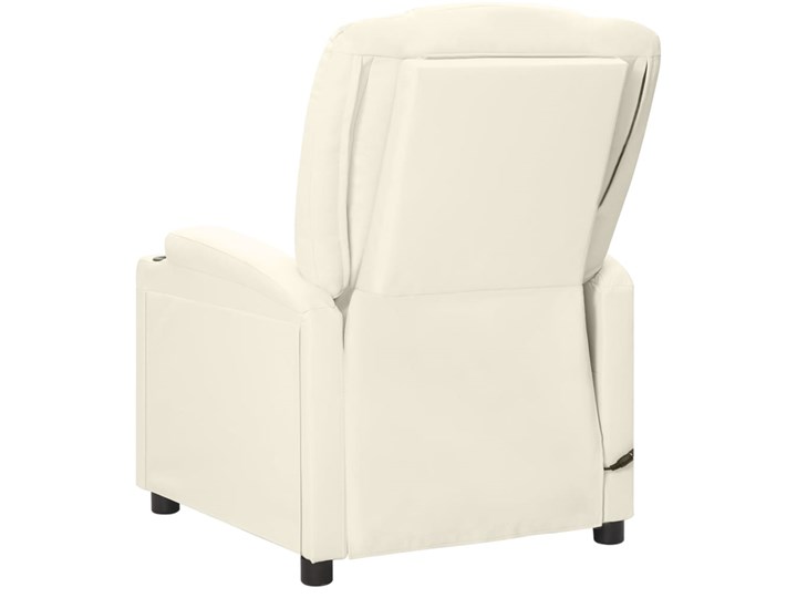 vidaXL Rozkładany fotel masujący, kremowy, sztuczna skóra Tworzywo sztuczne Szerokość 75 cm Fotel rozkładany Metal Tkanina Skóra ekologiczna Kategoria Fotele do salonu