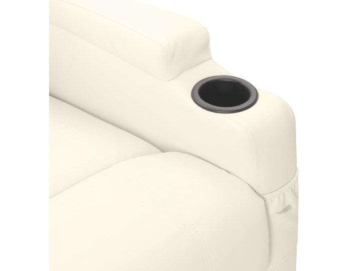 vidaXL Rozkładany fotel masujący, kremowy, sztuczna skóra Fotel rozkładany Metal Tkanina Pomieszczenie Salon Szerokość 75 cm Skóra ekologiczna Tworzywo sztuczne Kategoria Fotele do salonu