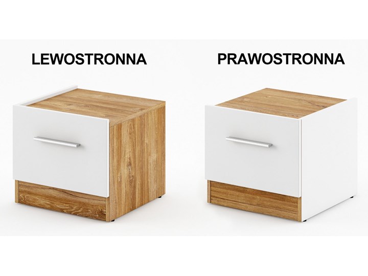 Stolik nocny DENTO DT-03 biały / dąb stirling Szerokość 40 cm Drewno Płyta laminowana Płyta MDF Płyta meblowa Kolor Szary Głębokość 40 cm Wysokość 35 cm Kategoria Szafki nocne