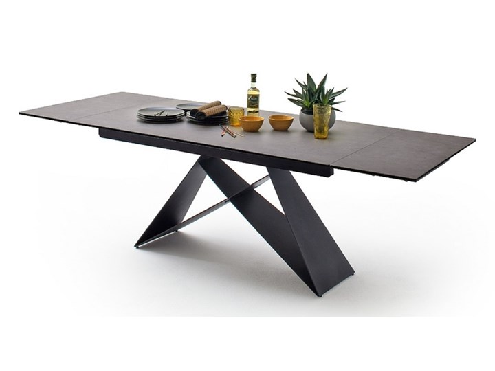 SELSEY Stół do jadalni Hootion rozkładany 160x240x90 cm antracytowy Ceramika Szkło Drewno Styl Industrialny Wysokość 75 cm Metal Średnica