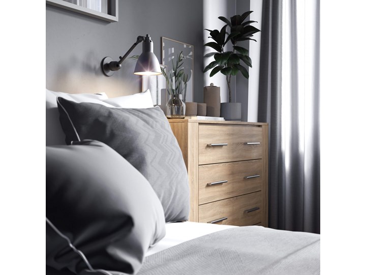 Stolik nocny IDEA ID-07 dąb shetland Płyta MDF Szerokość 50 cm Płyta meblowa Drewno Głębokość 42 cm Wysokość 40 cm Kategoria Szafki nocne Płyta laminowana Styl Nowoczesny