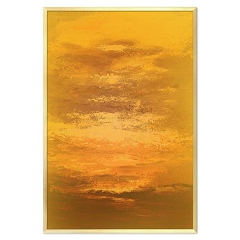 ŻÓŁTA IMPRESJA obraz ręcznie malowany w złotej ramie, 63x93 cm