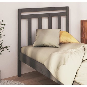 vidaXL Wezgłowie łóżka, szara, 95x4x100 cm, lite drewno sosnowe