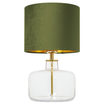 Kaspa - lampa stojąca Lora - szklana podstawa, wysokość 40 cm, transparentno - złoto - oliwkowa