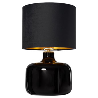 Kaspa - lampa stojąca Lora - szklana podstawa w kolorze czarnym, wysokość 40 cm, czarny abażur