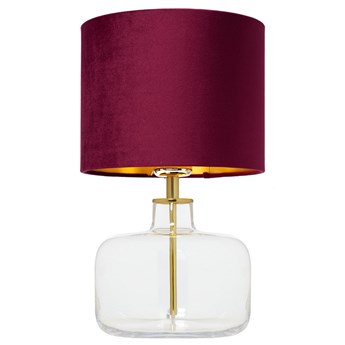 Kaspa - lampa stojąca Lora - szklana podstawa, wysokość 40 cm, transparentno - złoto - bordowa