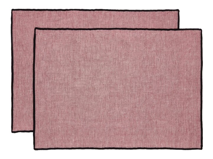 Zestaw dwóch podkładek z lnu i bawełny w kolorze bordowym 35x50 cm