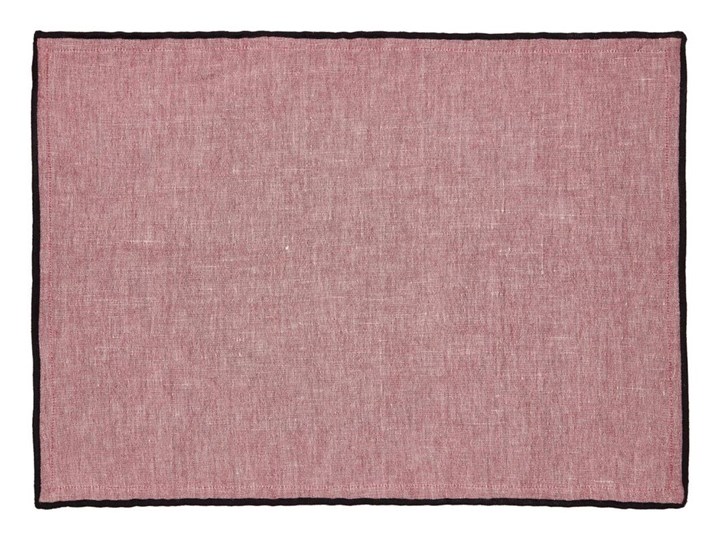 Zestaw dwóch podkładek z lnu i bawełny w kolorze bordowym 35x50 cm Kategoria Podkładki kuchenne Bawełna Kolor Różowy