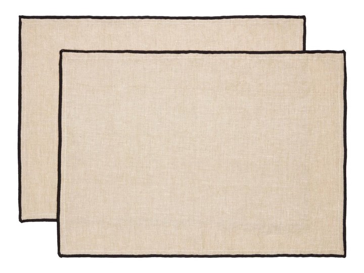 Zestaw dwóch podkładek z lnu i bawełny w kolorze naturalnym 35x50 cm Bawełna Kategoria Podkładki kuchenne Kolor Beżowy