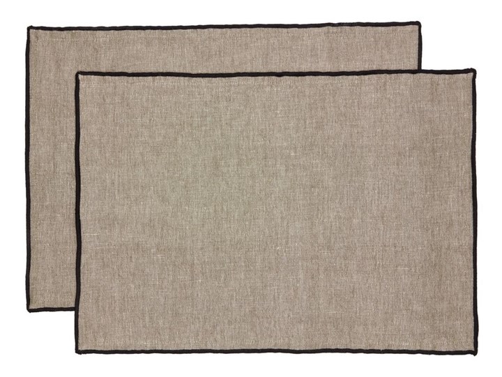 Zestaw dwóch podkładek z lnu i bawełny w kolorze zielonym 35x50 cm
