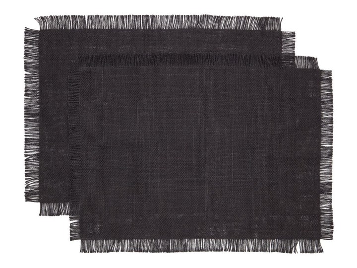 Zestaw dwóch podkładek 100% czarna juta 35x50 cm Kolor Czarny