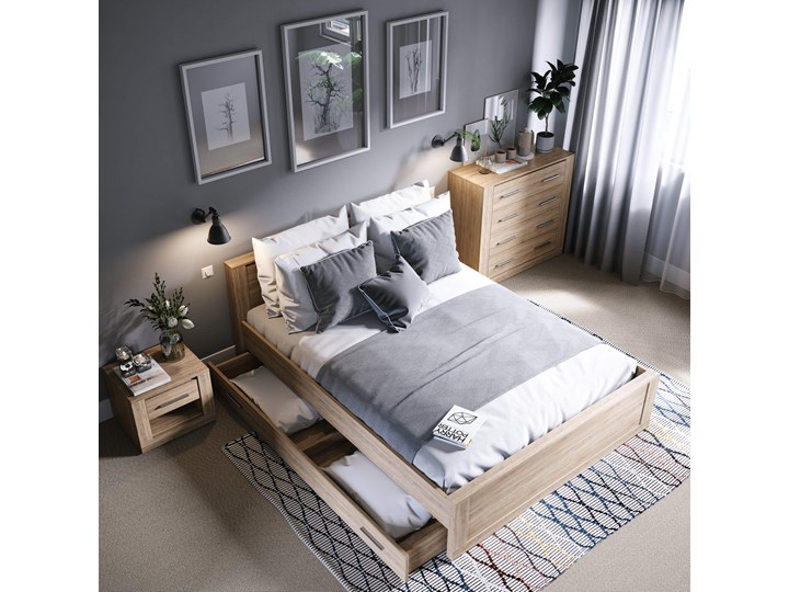 Stolik nocny IDEA ID-07 czarny Płyta MDF Styl Nowoczesny Płyta meblowa Głębokość 42 cm Wysokość 40 cm Szerokość 50 cm Płyta laminowana Kategoria Szafki nocne