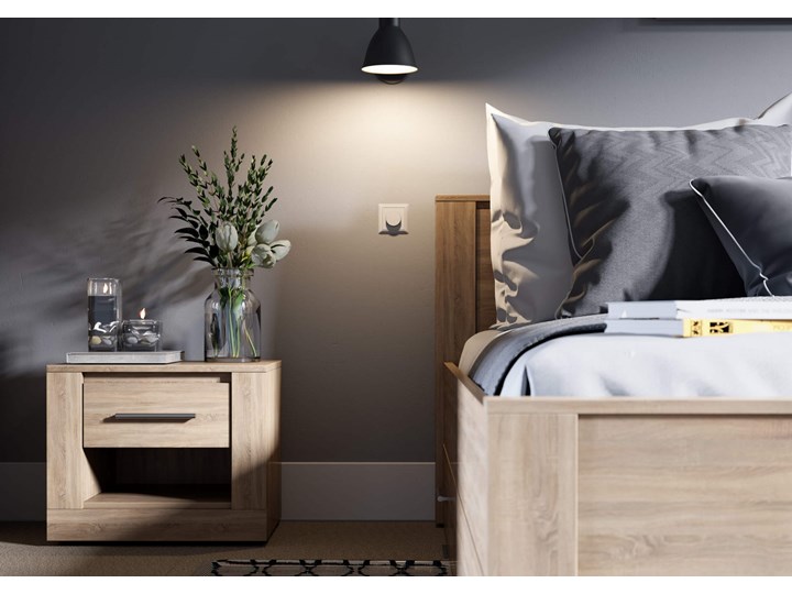 Stolik nocny IDEA ID-07 biały Kategoria Szafki nocne Wysokość 40 cm Płyta laminowana Płyta meblowa Szerokość 50 cm Głębokość 42 cm Płyta MDF Styl Nowoczesny