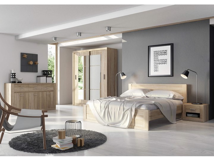 Stolik nocny IDEA ID-07 biały Płyta MDF Płyta laminowana Płyta meblowa Wysokość 40 cm Szerokość 50 cm Głębokość 42 cm Styl Nowoczesny