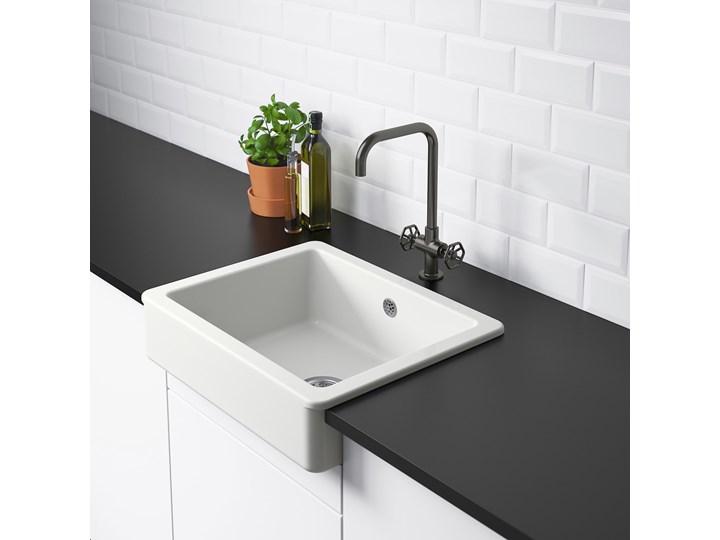 IKEA HAVSEN Zlew z widocznym frontem, biały, 62x48 cm Ceramika Kategoria Zlewozmywaki