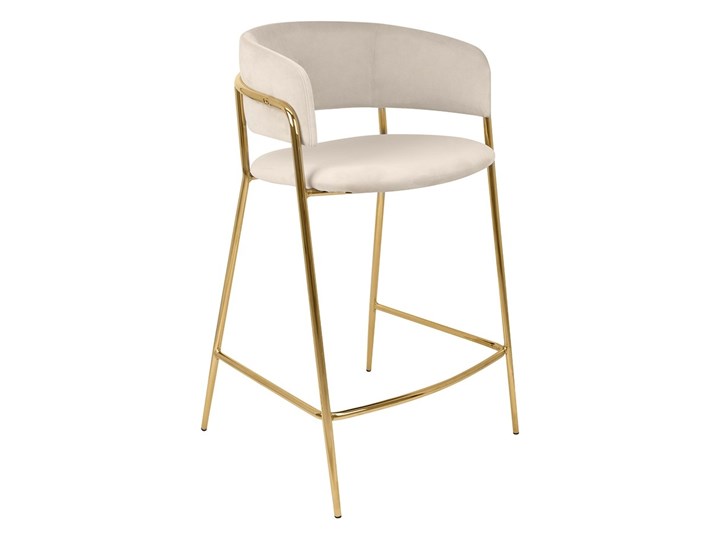 Krzesło barowe, hoker DELTA 65 beżowe na złotych nogach