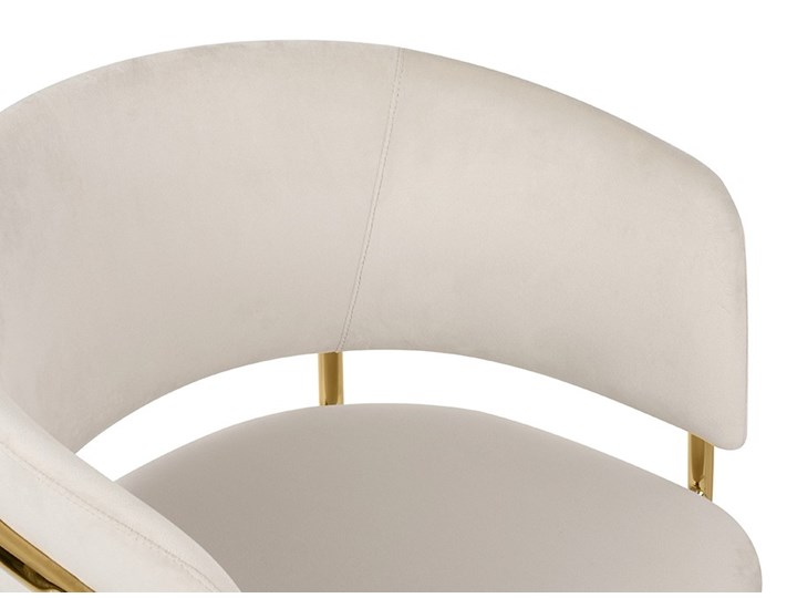 Krzesło barowe, hoker DELTA 65 beżowe na złotych nogach Głębokość 56 cm Tkanina Wysokość 92 cm Metal Szerokość 58 cm Rodzaj(n) Krzesła