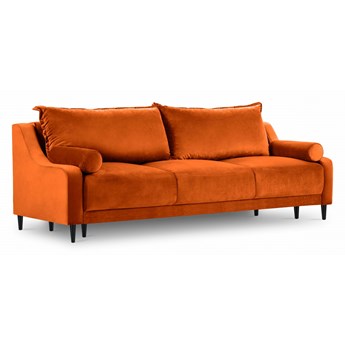 3-osobowa sofa z funkcją spania do salonu Rutile Lea pomarańczowy aksamit
