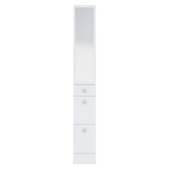 Biała wysoka szafka łazienkowa z lustrem 24x180 cm Combi – TemaHome