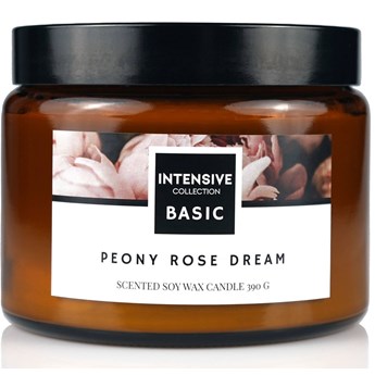 Intensive Collection Amber Basic duża sojowa świeca zapachowa drewniany knot 390 g - Peony Rose Dream