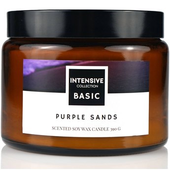Intensive Collection Amber Basic duża sojowa świeca zapachowa drewniany knot 390 g - Purple Sands
