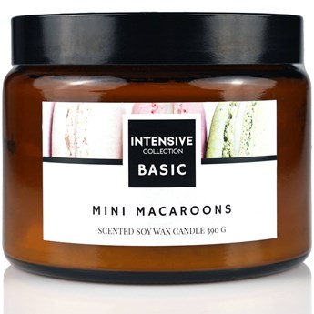 Intensive Collection Amber Basic duża sojowa świeca zapachowa drewniany knot 390 g - Mini Macaroons