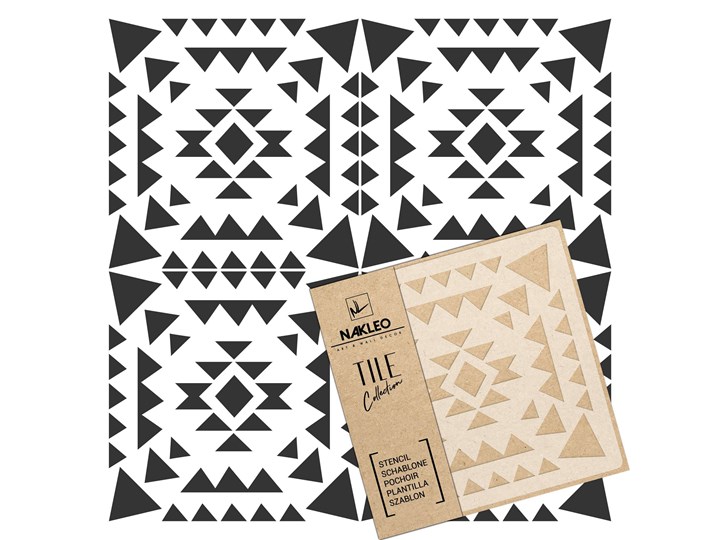 szablon malarski // płytki – kafelki // AZTECA - 10x10cm Kategoria Naklejki Na płytki Wzór Geometria