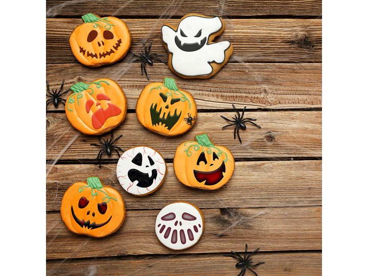 Zestaw szablonów do dekoracji ciasteczek Halloween #1 - 6x6cm Szablony Kategoria Dekoracja wypieków