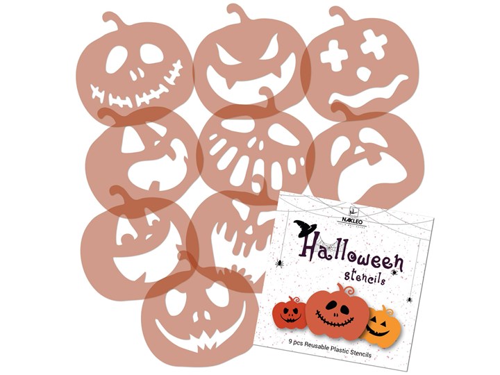 Zestaw szablonów do dekoracji ciasteczek Halloween #1 - 6x6cm Szablony Kategoria Dekoracja wypieków Kolor Pomarańczowy
