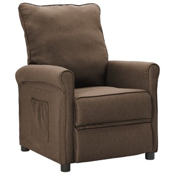 vidaXL Rozkładany fotel telewizyjny, brązowy, tapicerowany tkaniną