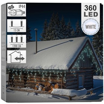 Kurtyna świetlna girlanda świąteczna zewnętrzna biały 360 led 11,85 m kod: O-839299