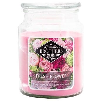 Świeca zapachowa duża w szkle Candle Brothers 510 g - Kwiaty Fresh Flower