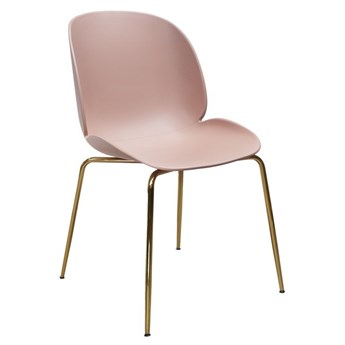 Krzesło z tworzywa Boliwia PP różowe na złotych nogach