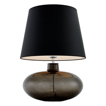 Kaspa - lampa stołowa Sawa - szklana podstawa w kolorze grafitowym, wysokość 55 cm, czarny abażur