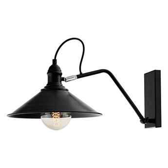 Kaspa - kinkiet ścienny na wysięgniku Hats 1 - długość 38 cm, średnica 29, czarny