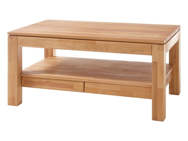 SELSEY Stolik kawowy Morict 115x70 cm z dwoma szufladami buk lity Płyta meblowa Długość 115 cm Styl Tradycyjny Wysokość 45 cm Rodzaj nóg Proste