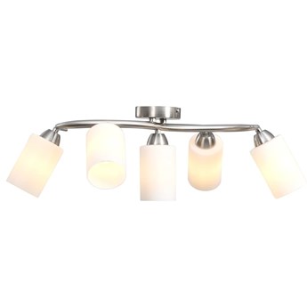 vidaXL Lampa sufitowa z ceramicznymi kloszami na 5 żarówek E14, biała