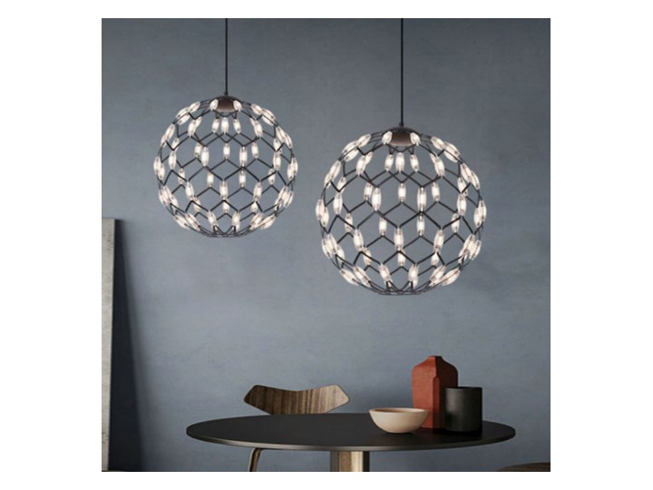Czarna LED lampa Zig Zag Kula 3D Ø 40cm