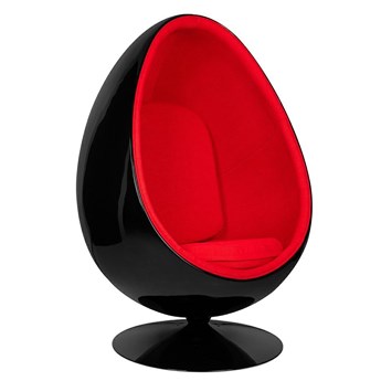 Fotel wypoczynkowy OVALIA BLACK czerwony