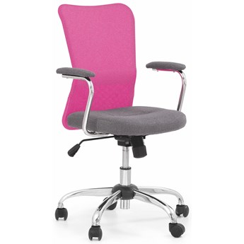 Krzesło obrotowe do biurka ANDY fotel młodzieżowy popielaty / różowy