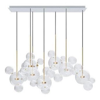 Lampa wisząca CAPRI LINE 7 złota - 420 LED, aluminium, szkło