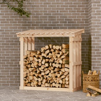 vidaXL Stojak na drewno opałowe, 108x64,5x109 cm, lite drewno sosnowe