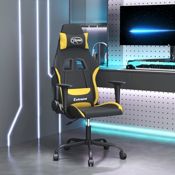 vidaXL Fotel gamingowy, czarno-żółty, tkanina