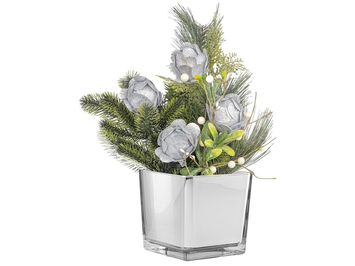 Trend Glass Srebrny wazon, osłonka na doniczkę, pojemnik dekoracyjny Cassia Silver Chic Szkło Kategoria Wazony