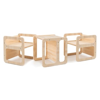 Drewniane krzesełka dla dzieci w zestawie 3 sztuk Natural - Little Nice Things