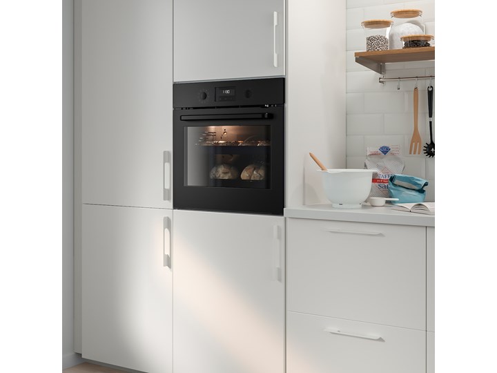 IKEA EFTERSMAK Piekarnik z wym. obiegiem powietrza, czarny, Szerokość: 59.4 cm Kategoria Piekarniki