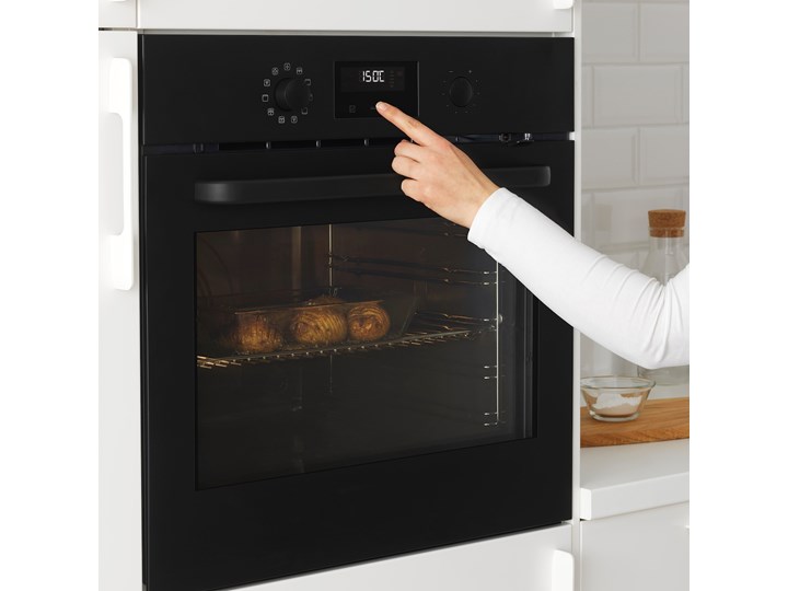 IKEA EFTERSMAK Piekarnik z wym. obiegiem powietrza, czarny, Szerokość: 59.4 cm Kategoria Piekarniki