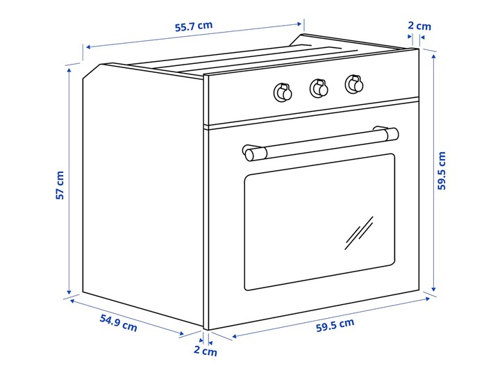 IKEA MATTRADITION Piekarnik z wym. obiegiem powietrza, Stal nierdz, Szerokość: 59.5 cm Kategoria Piekarniki Kolor Szary